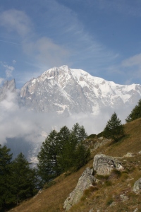 Mont Blanc, as viewed from just below Rifugio Bertone